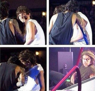 diazstark's tweet photo. harry has no chill when it comes to other people coming in contact with louis https://t.co/BAw2tcX0Zo