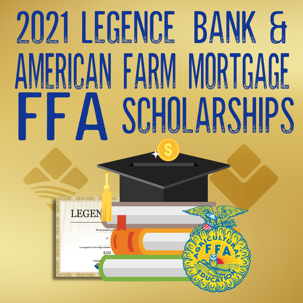 ATTENTION CLASS OF 2021!!! There are several scholarship opportunities available for graduating high school seniors from Legence Bank and American Farm Mortgage. Follow the link below and apply today! 
legencebank.com/about/scholars…