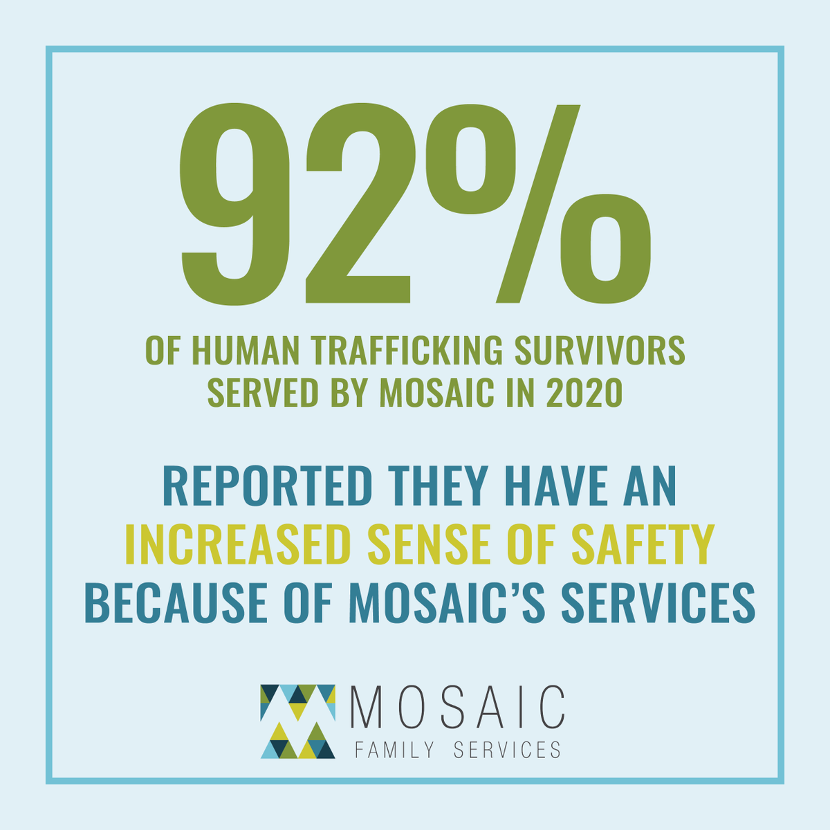 mosaicfreedom's tweet photo. Mosaic has a diverse staff that is fluent in over 25 languages, which enables us to serve survivors who would otherwise not be served at a traditional agency. We are proud to work with multicultural survivors every day. https://t.co/DXpta06hyl
