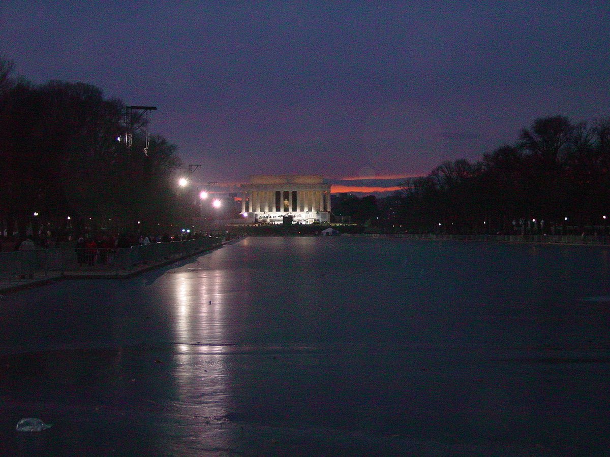 The night before  #InaugurationDay   as the sun was setting on the Lincoln Memorial.On this day, Americans are denied the distinction to participate in what is supposed to be an honorable ceremony that We The People are encouraged to be a part of as a fundamental right to assemble.