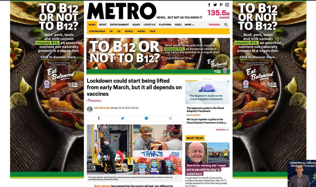 BishopWeston's tweet photo. Hey @MetroUK be careful about the adverts you accept. This is clearly misleading. Whilst it's surprising it took the meat/ dairy industry so long to wake up to the bleeding obvious it's whey too late. That horse meat has bolted, that live shipment has sailed, that bus says vegan https://t.co/p7pwMCT7Up