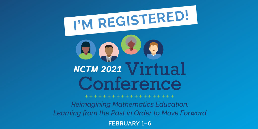 NCTM's tweet image. Have you registered for the #NCTMVirtual21 yet?! Show off with our new social media badges! Let the #mathcommunity know you'll be there, too! 

Link: nctm.link/AG34O

#virtualconference #iteachmath #mathteacher #mathematician