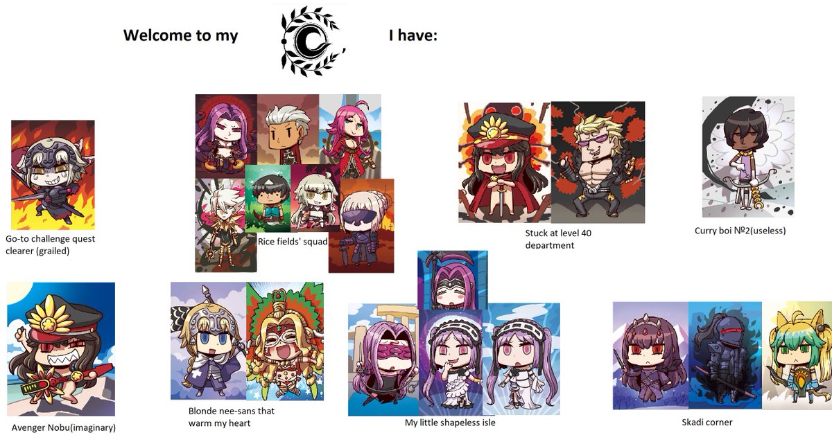 GrandOrderBot's tweet photo. My 2 year old f2p Chaldea (kinda low-effort) #FGO https://t.co/Ov3u4Z2Iv3 https://t.co/3xPNYRbHjV
