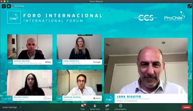 Our @ProChile @SociosCCS  international forum was held this afternoon, with #ecommerce giants like @ebay_Mexico @GoogleCA @Shopify & @techsquarevc. Thank you to the panelists for sharing your knowledge and insights on trends & opportunities for #crossborder trade.#ecommercetools