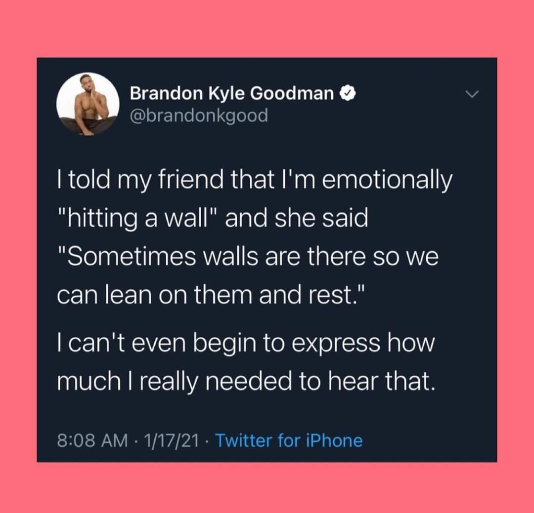 We sometimes forget that we need something to lean on!!