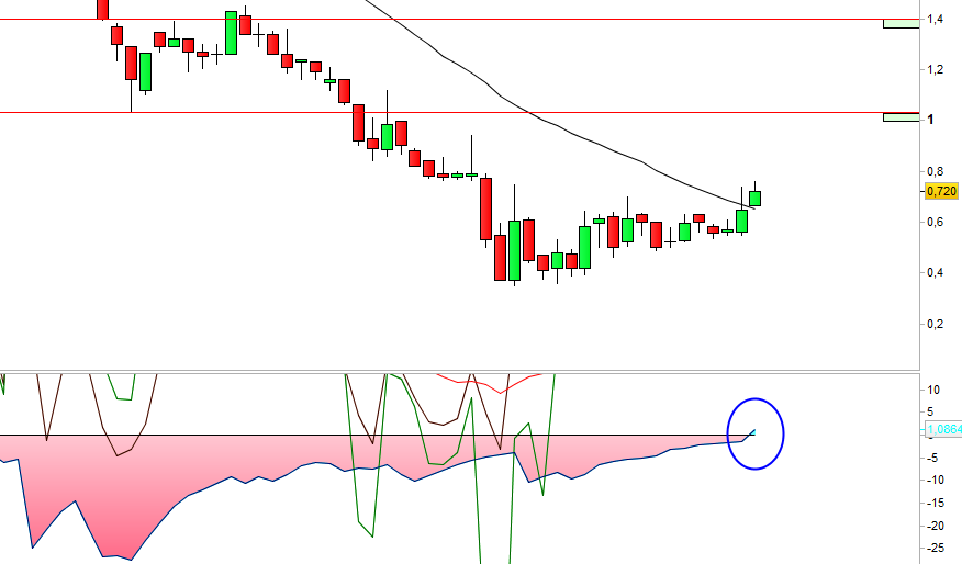 BOLSAyGANAR's tweet photo. ADL #BIONATUR    #ADLBIONATUR
Gráfico semanal donde se observa después de mucho tiempo, que el capital ha entrado en el valor, según muestra el indicador de manos fuertes.

Valor con mucho potencial y con primer objetivo la zona de 1€ como venimos comentando. https://t.co/W2ylYKJHNH