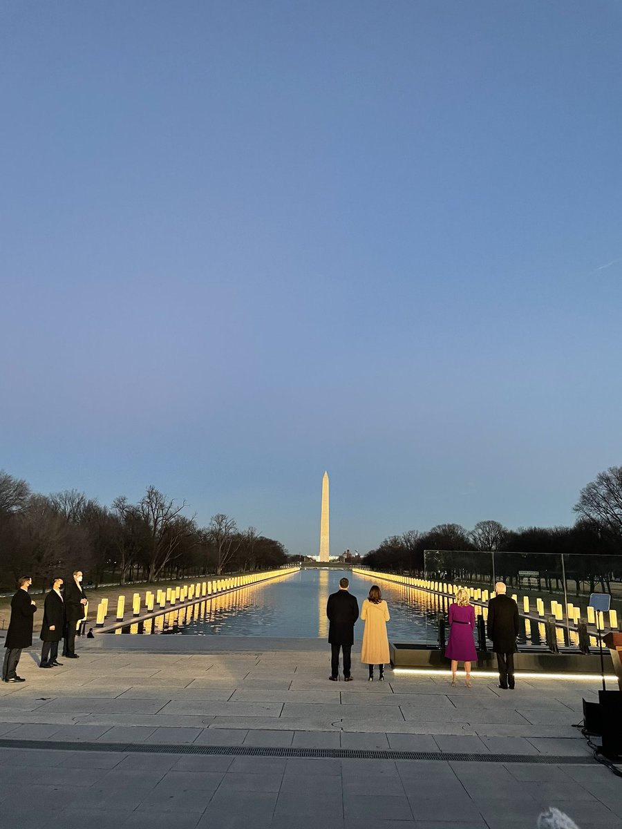jeneps's tweet image. Biden at covid memorial light display: “To heal we must remember. And it’s hard sometimes to remember. But that’s how we heal.”