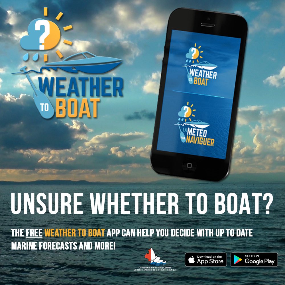 TorontoBoatShow's tweet photo. We have all experienced the unpredictability of Canadian weather conditions. So, let the new #WeathertoBoat App help you decide whether to boat or not. This FREE app is MORE than just a weather app.
 
Available in the app stores Spring 2021.

#boatingsafety #safeboating #CSBC https://t.co/k4RoxCQdw9