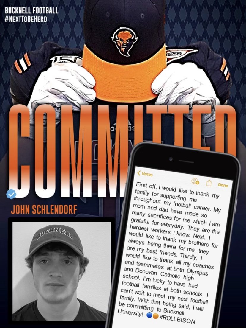 Committed to play D1 football at Bucknell University! 🔵🟠 #ROLLBISON