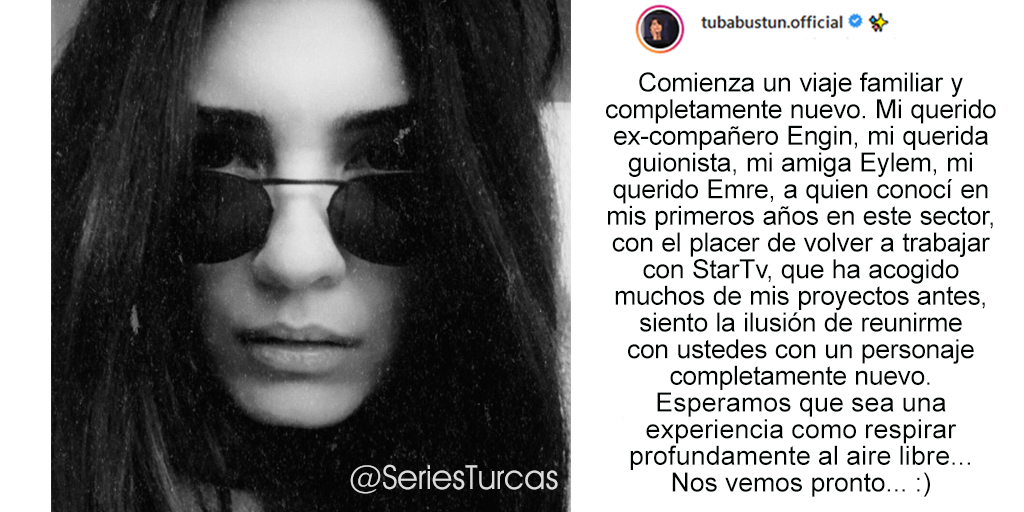 SeriesTurcas's tweet photo. 😱#TubaBüyüküstün hoy anunció que se unirá a la serie #SefirinKızı tras confirmarse ayer el abandono de #NeslihanAtagül por problemas de salud.

Será la nueva protagonista femenina, y se unirá a #EnginAkyürek tras 6 años de haber protagonizado juntos #KaraParaAşk

#SeriesTurcas https://t.co/YjAWxxphPS