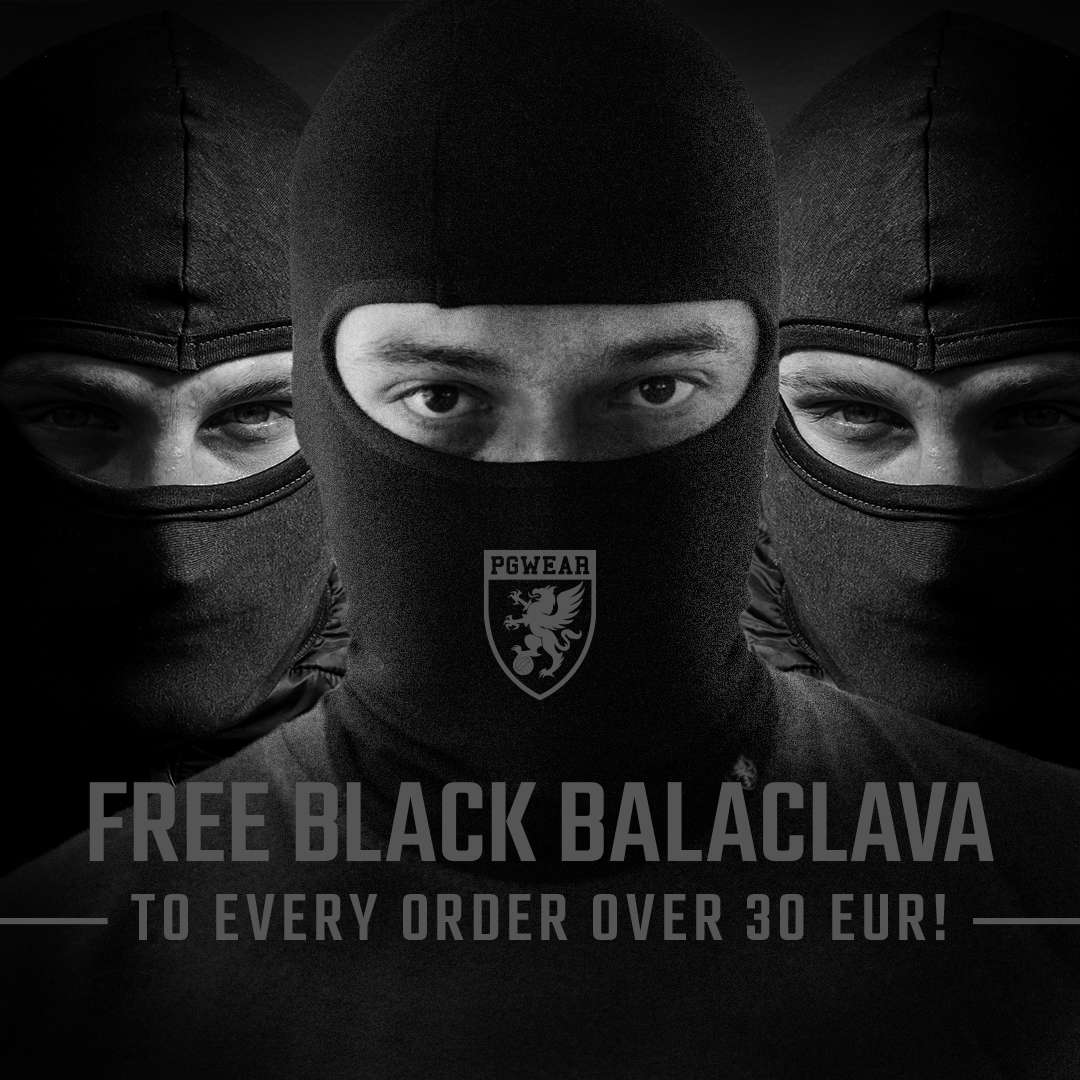 PGWEAR's tweet photo. Free black balaclava to every order over 30 EUR! Today only!⁠
⁠
#pgwear #onthestreet #inthestadium #ultras #ultrasworld #ultrascene #balaclava https://t.co/SatzvBwsvO