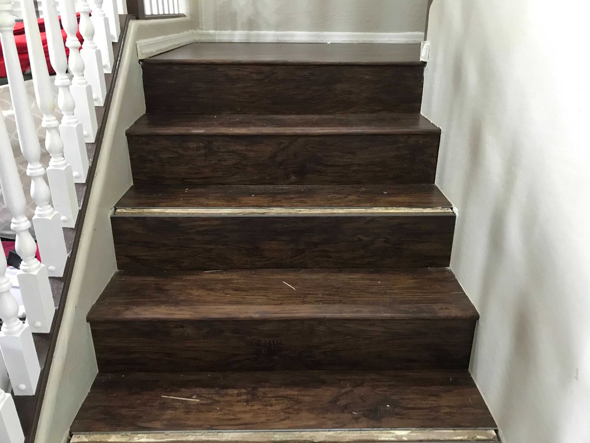 InteriorsNative's tweet image. Doing some stair-repair with this flooring project in Phoenix, AZ using the Endura collection's Nostalgic Brown Oak luxury vinyl. Message us today for your free estimate on your next flooring project!  #project #luxury #vinyl #today