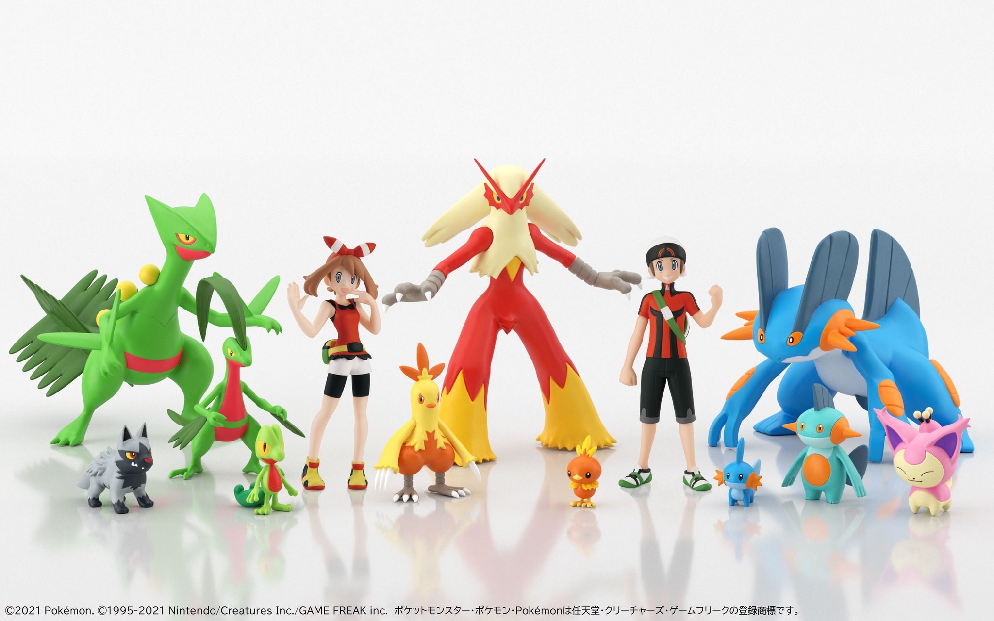 ポケモン食玩 公式 ポケモンキッズ スケールワールド 最新情報 ポケモンスケールワールド ホウエン地方突入 旅立ちの3匹や ポケットモンスター オメガルビー アルファサファイア の主人公2人が登場です ちなみにホウエン地方の500円商品