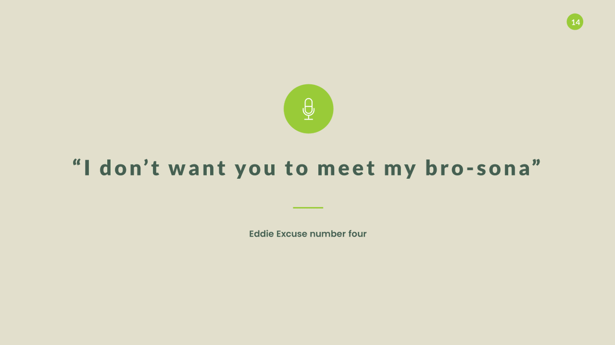 Richie reaches for the powerpoint controls"oh you are fucking kidding""I know you too well eds"