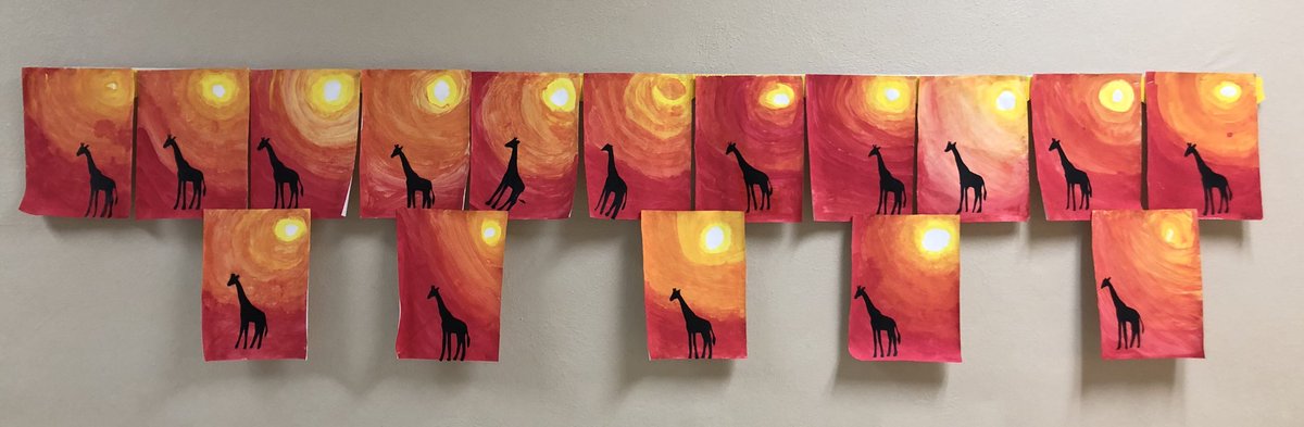 SFX_Medina's tweet photo. What an IMPACT by our fifth grade students! We simply took two warm colors to create color value. Can’t you feel the warmth of the sun? ⚓️💙#navigatorway https://t.co/uAj05mlKbh
