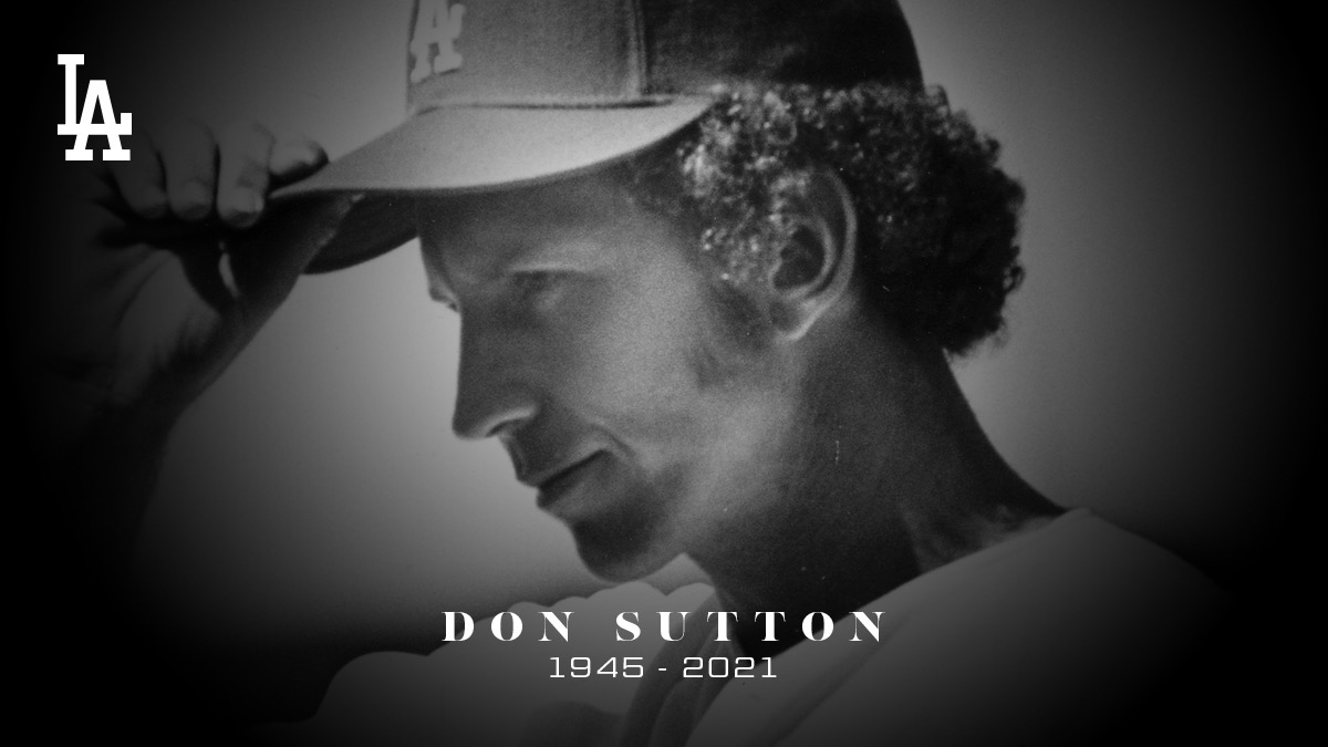 The Los Angeles Dodgers mourn the passing of Hall of Famer and Dodger all-time great Don Sutton. Our thoughts are with his family and friends at this difficult time.