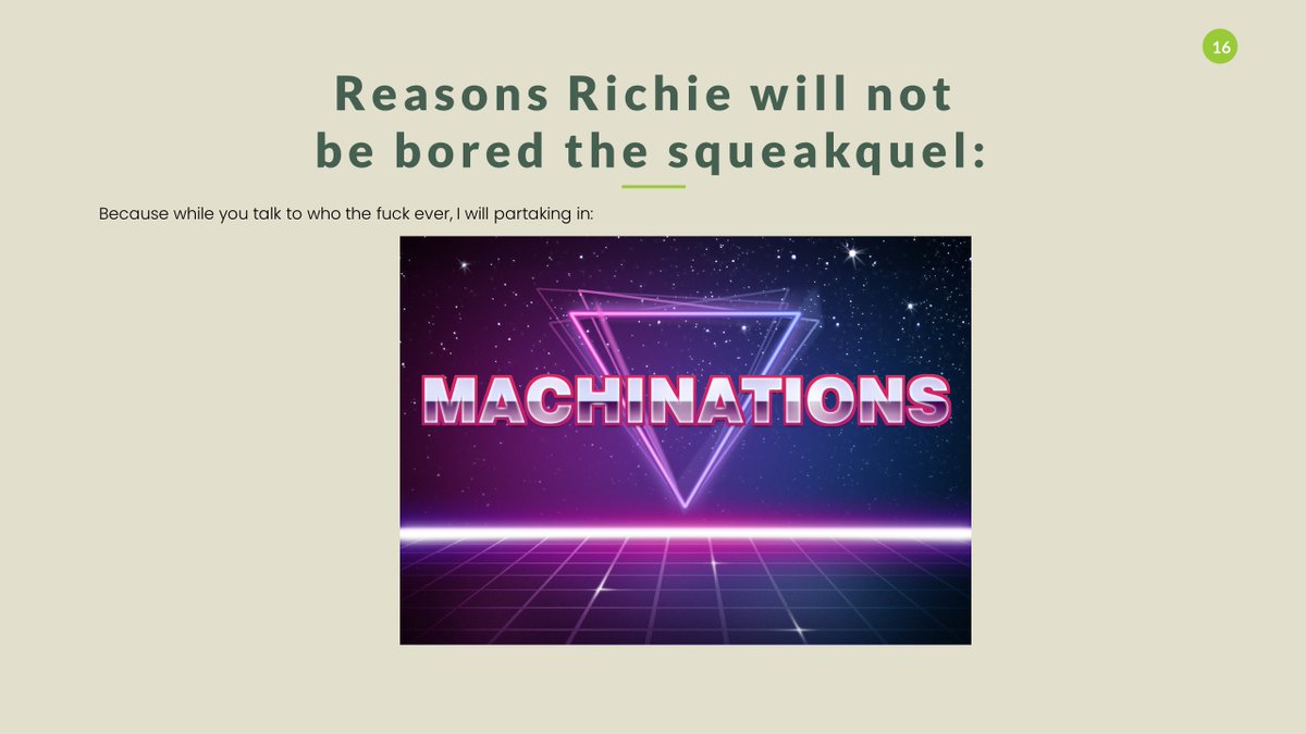 "you would still be so bored" "I'm glad you said that"