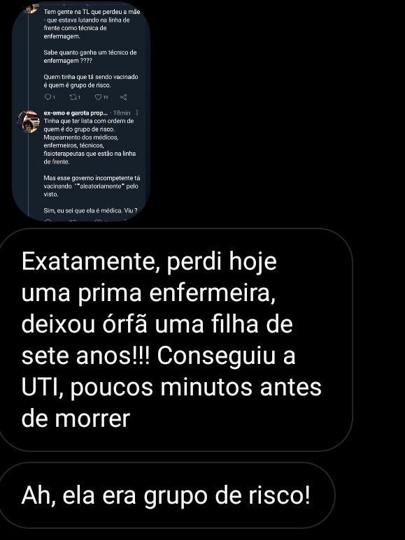 Garotaburlesca's tweet image. Quem é do grupo de risco e faz parte da linha de frente, deveria ser vacinado antes. Ponto. 

As doses são poucas, e não há logística nessa vacinação, tem hospital que recebeu e outros que não receberam. Está uma confusão. 

Não existe planejamento mínimo.

#SOSAM #nortepelonorte