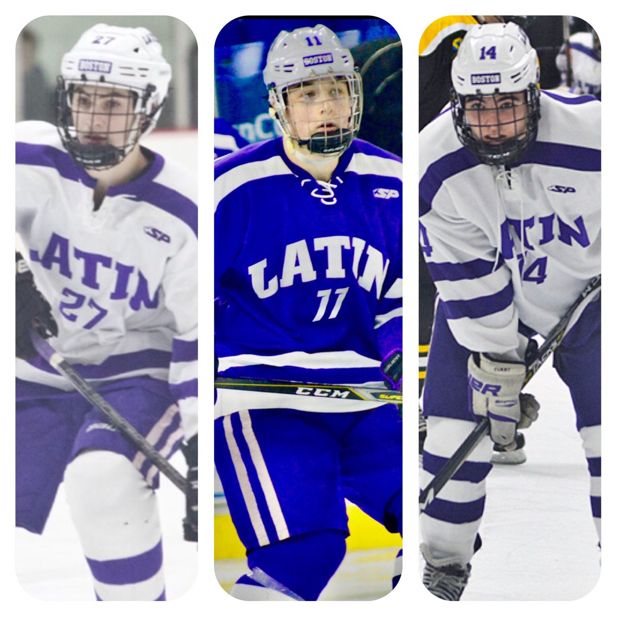 Not the way we drew it up but the Boston Latin Hockey season finally gets underway tomorrow against LS. We would like to introduce you to our 2020-2021 Captains:

#27 Tommy Butler 
#11 Noel Gallagher
#14 Colin McAdams