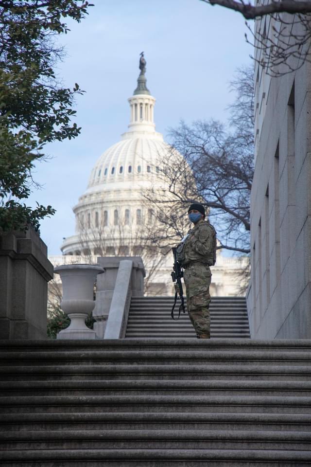 TheNationsFirst's tweet photo. Soldiers from the Mass National Guard provide security support in Washington D.C. Five hundred Mass National Guard members were activated by Gov Baker and are part of roughly 25,000 National Guard members, from across the nation, involved in the 59th Presidential Inauguration. https://t.co/juC1TD66Pd