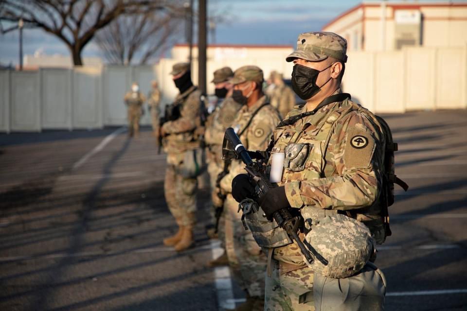 TheNationsFirst's tweet photo. Soldiers from the Mass National Guard provide security support in Washington D.C. Five hundred Mass National Guard members were activated by Gov Baker and are part of roughly 25,000 National Guard members, from across the nation, involved in the 59th Presidential Inauguration. https://t.co/juC1TD66Pd