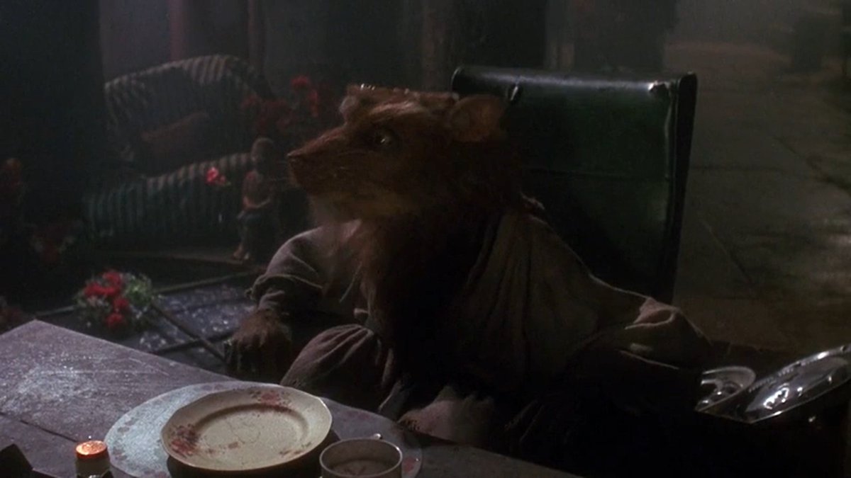 Awwww!! Also, Mikey accidentally dropped pizza on Splinter!
