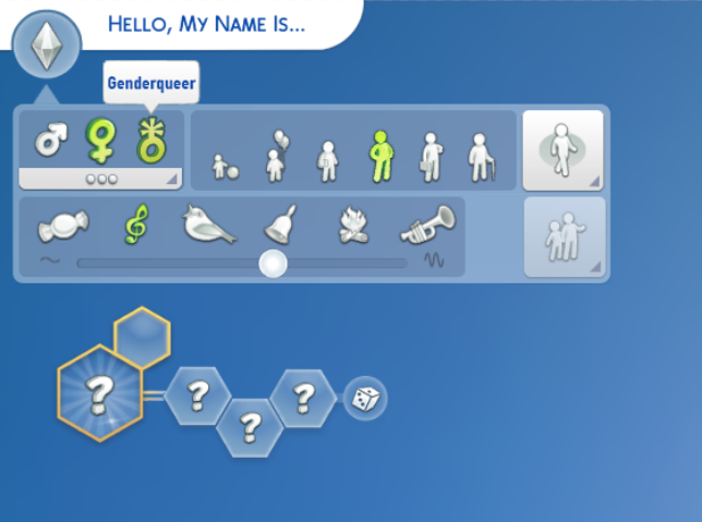 haus_of_nando's tweet photo. Here's a quick mockup of how the gender selection should look like in The Sims 4 to me. Preferably with a pronoun selection under advanced gender options. 

#NonBinaryRepresentation https://t.co/uXoaCXvfhC