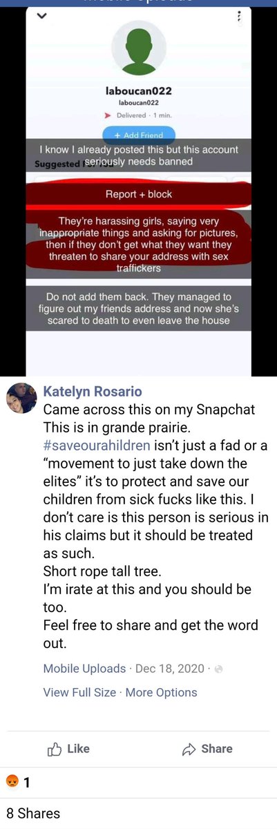 TariceT's tweet photo. Anyone on snapchat please report and block this person! This is in Grande Prairie, AB
#SAVEOURCHILDREN https://t.co/Ijyq9CLxHt