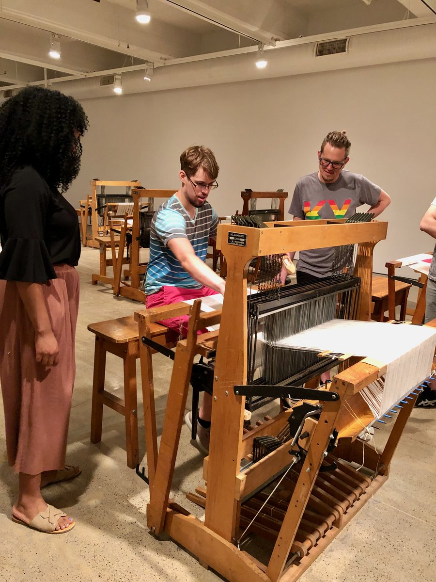 With "Reconstruction," gallery attendants helped visitors learn to use looms to reweave multiple copies of the Truce flag as well. 5/