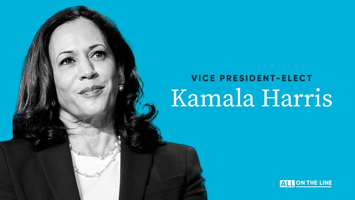 Tmrw, <a href="/KamalaHarris/">Kamala Harris</a> will make history when she becomes the first woman, first Black, &amp; first South Asian vice president of the United States.
 
She'll be sworn in by Justice Sotomayor, the first Latina &amp; woman of color to sit on the Supreme Court.
 
The firsts, but not the last.