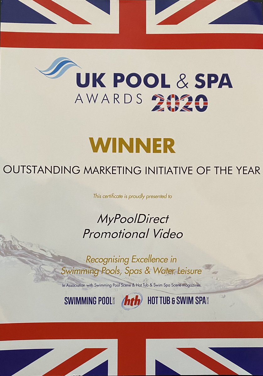 PoolBuildings's tweet image. We are so pleased to announce our Win @UKPoolSpaAwards for Outstanding Marketing Initiative of the year. My Pool Direct always strives to try and be one step ahead. #ukpoolandspaawards #staycation2021