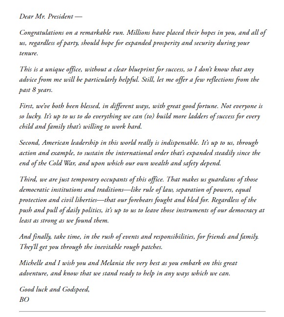 Barack Obama served 8 years in the Oval Office and was not a fan of Donald Trump. Yet, he understood the gravity of the issues that the incoming President would face and offered a heartfelt letter.