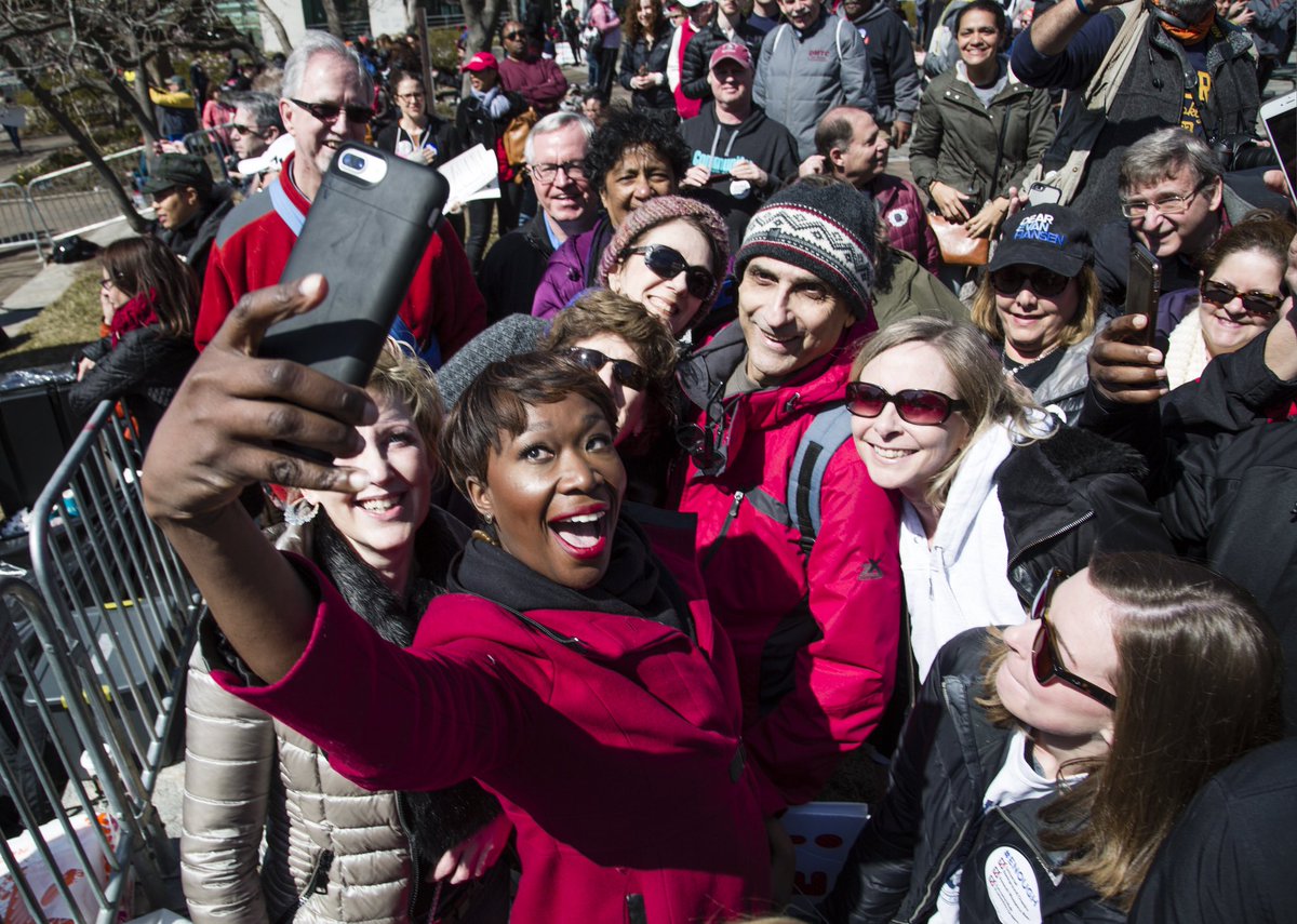  @amjoyshow takes a selfie with March For Our Lives participants in Washington, DC, 2019: