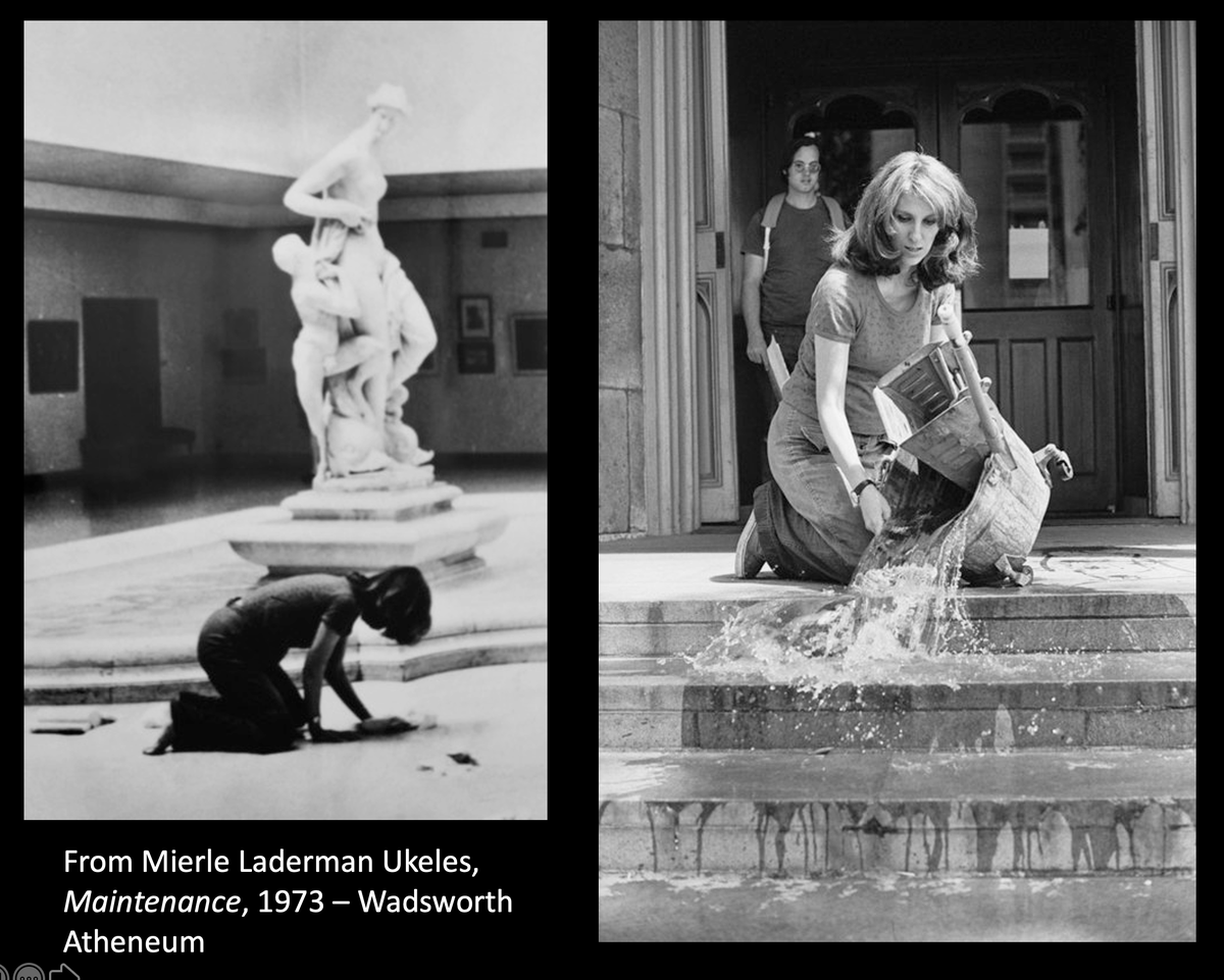 ... a moving (& patriotic) update to Mierle Laderman Ukeles's Maintenance work (seen here images from 1973  @TheWadsworth) 8/