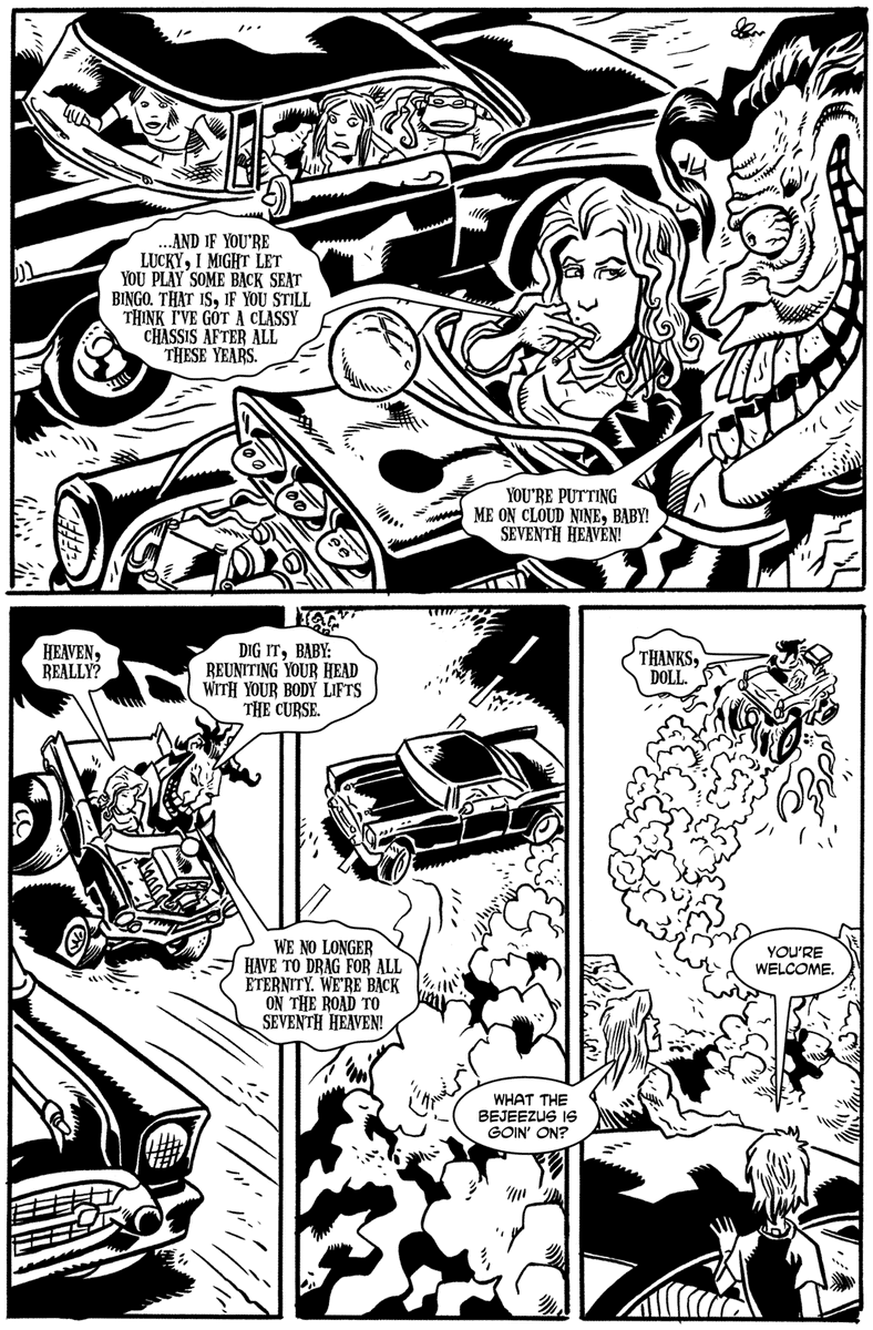 But on the cool side, this issue's antagonists, Count Von Clutch and Darlin' come from Peter Laird and chums' Funatix company!