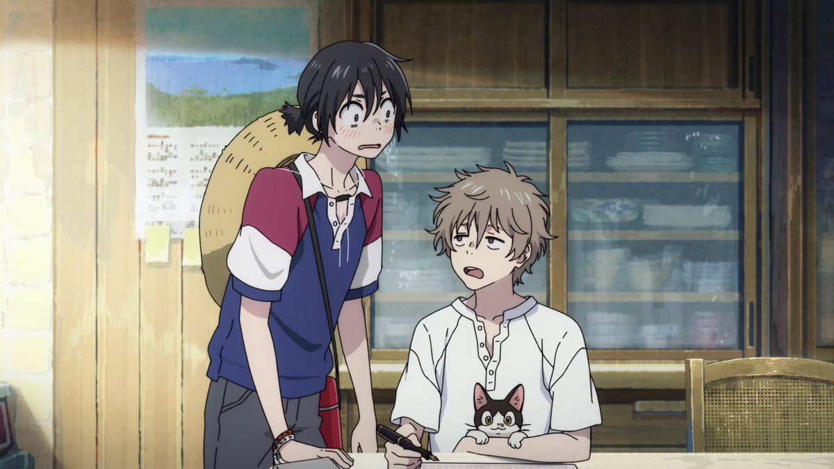 오늘 제가 누울 곳은 여긴가봐요..ෆ 파도처럼 밀려온 순수한 사랑의 시작💙 <해변의 에트랑제> 보도스틸 대공개!🐈🌊 #BL #애니 #애니메이션...