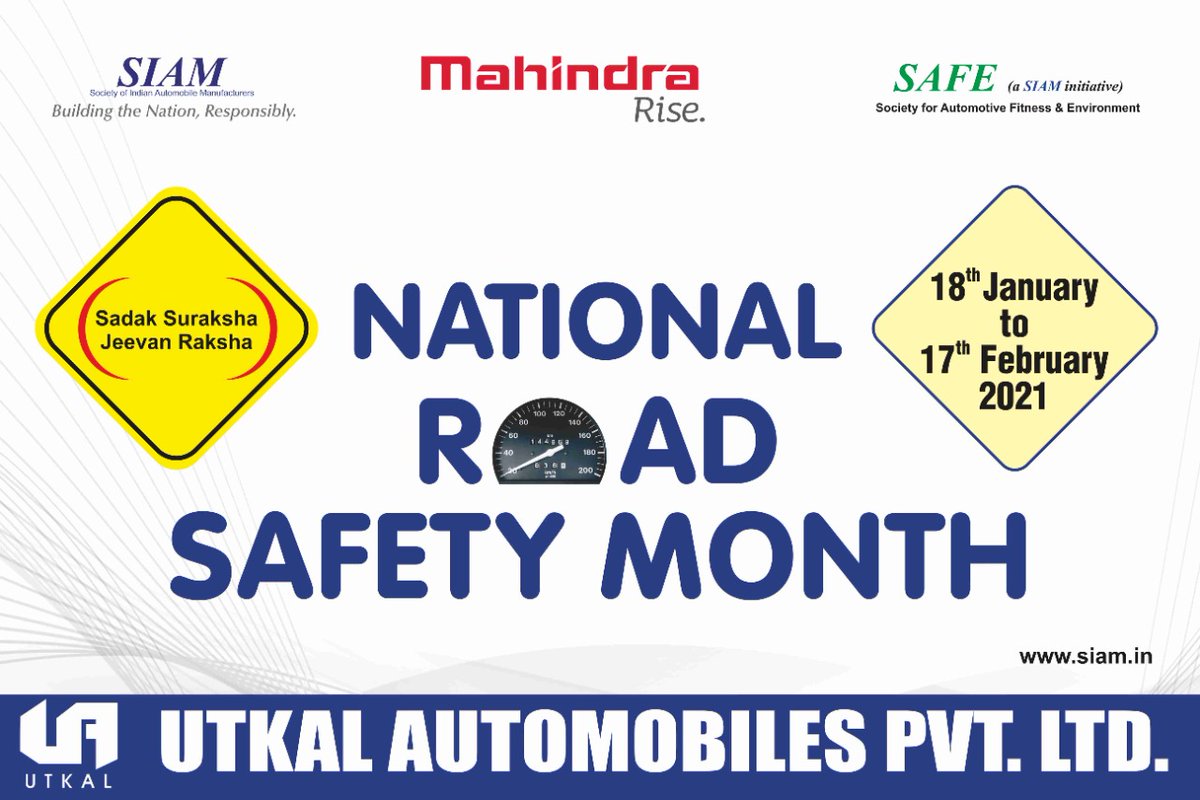 UtkalMahindra's tweet photo. Accidents do not happen, they are caused. Drive Safe Stay Safe.
#RoadSafety #UtkalAutomobiles https://t.co/ItHQZbMgy5