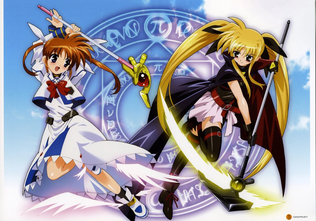 27. Magical Girl Lyrical Nanohalike, the entire series. Fate and Nanoha are basically canon. They have a daughter named Vivio who calls them both mama. They’re basically canon.