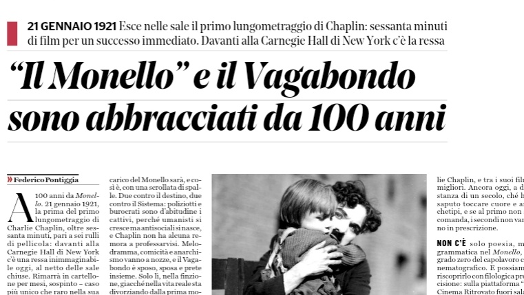 #IlMonello (#TheKid) di Charlie #Chaplin domani compie 100 anni, e li porta benissimo. Oggi sul <a href="/fattoquotidiano/">Il Fatto Quotidiano</a> cc <a href="/cinetecabologna/">Cineteca di Bologna</a>