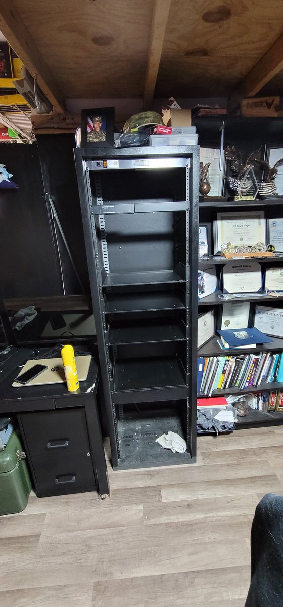 Code_blk's tweet image. I learn by doing, so I design my own home network rack/lab. Got my server/NAS, USG, Switch, Router, and a few @Hak5 tools to practice pen testing with....on a fake I create of course 😉... #networking #Security #networkrack #raspberrypi #Pentesting #ipsec