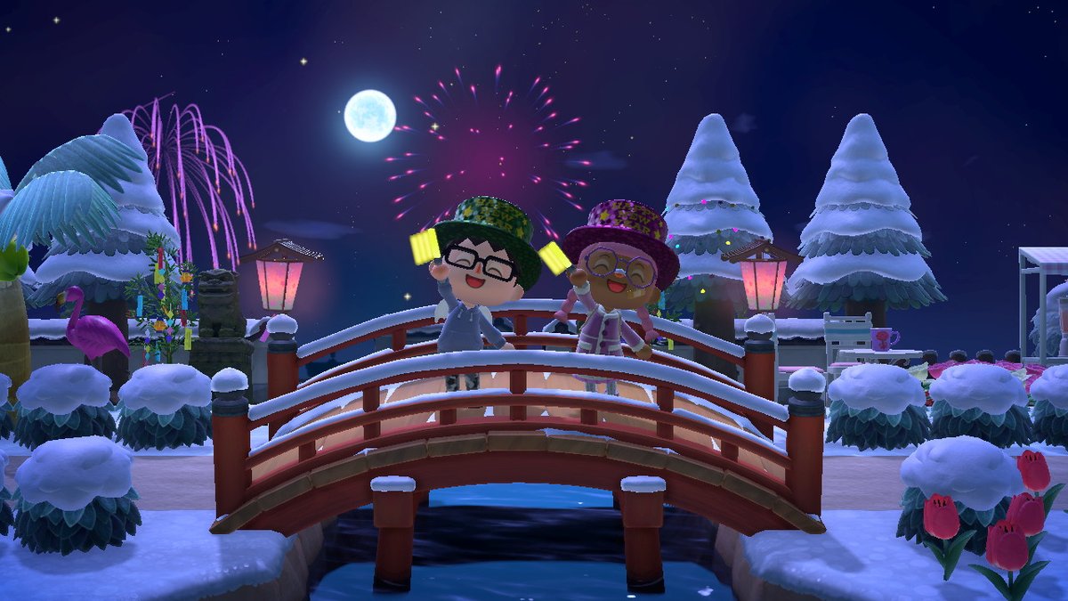 EvilCloud360's tweet photo. visiting my girl @Kokirileaf on her island after she decided to travel back in time to new years eve  #AnimalCrossing #ACNH #NintendoSwitch https://t.co/Sks7BcNAAC