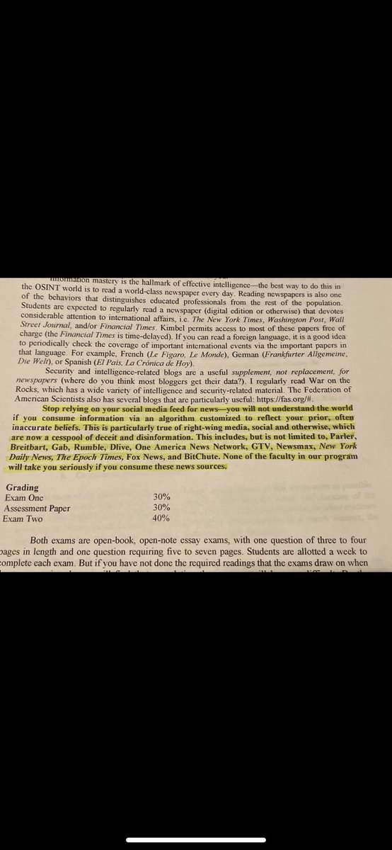 TheRightShow1's tweet photo. This is an actual syllabus from a Coastal Carolina University professor-  NOT OK https://t.co/ZSiqBwd5bo