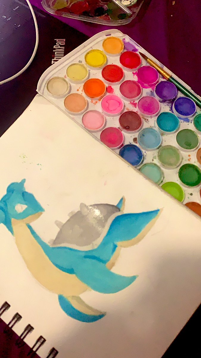 Valentine__2780's tweet image. #paintprocess  is painting a #pokemon 💜