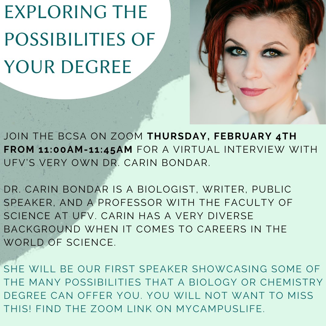 UFV Biology and Chemistry Student Association tweet media