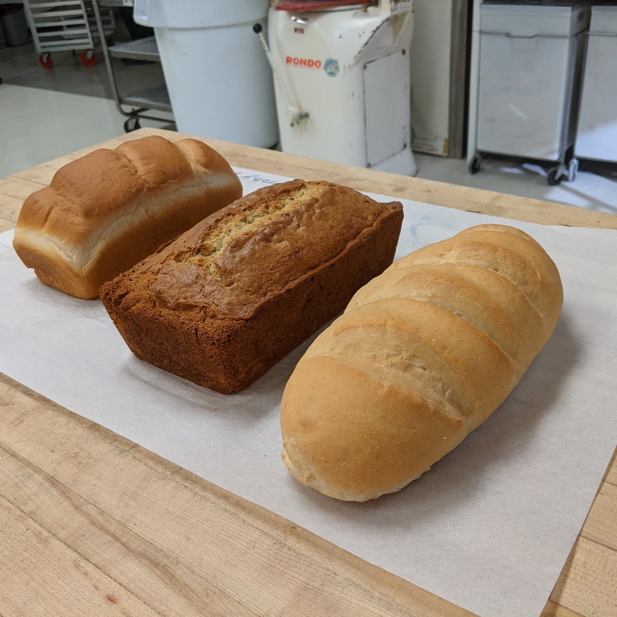 Made bread in class for midterms last week. #bananabread #Italianbread #whitebread