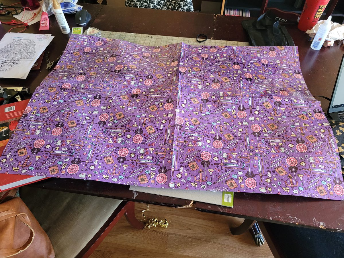 Nightshade_DM's tweet photo. Using one of the Meighty Neil wrapping papers and holy shit they're so huge! Thank you god,  @LauraBaileyVO  #CriticalRole  #WIP https://t.co/WiD9W1ccno