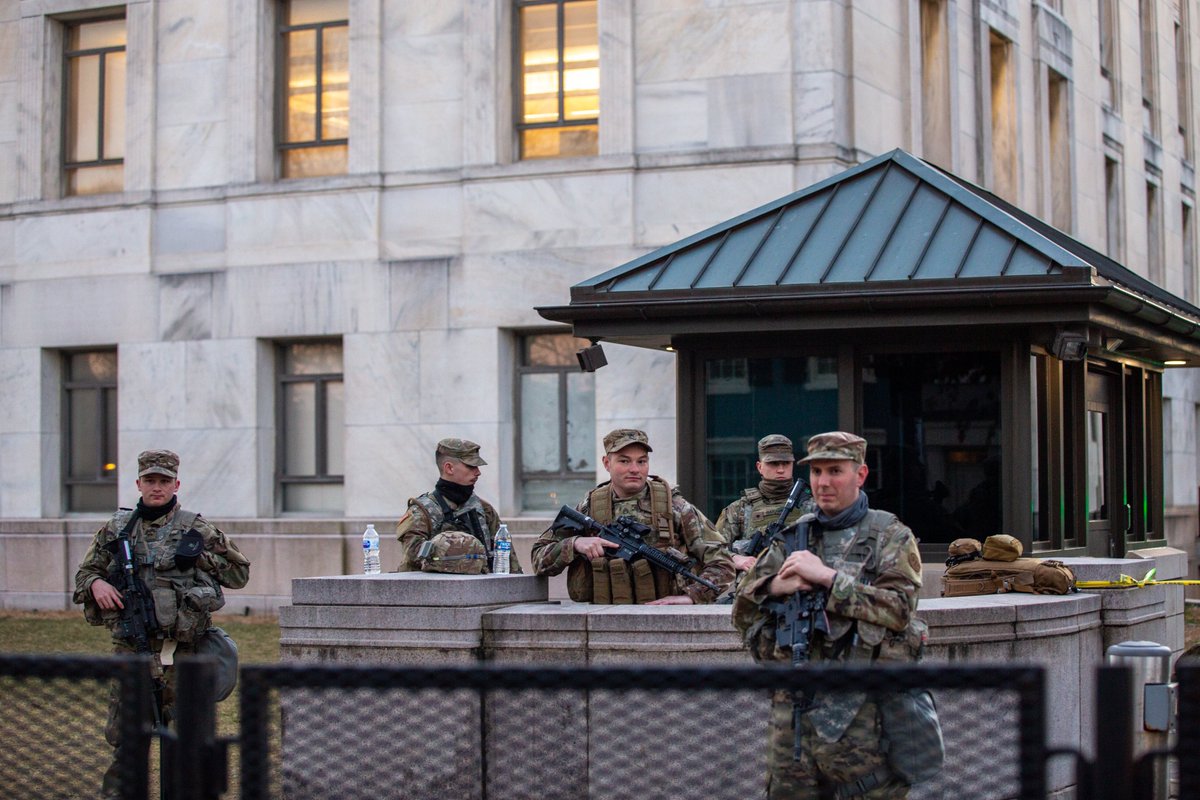 Following the invasion of the US Capitol Building, US National Guard and Capitol Police occupy the streets of Washington DC on the evening of Jan 19, the day before Joe Biden is sworn in as the 46th President of the United States. #DC #Inauguration #Washington #Inauguration2021