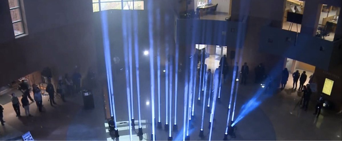 Rotunda of the Clark County Govt. Center in Nevada.29 lights.1 light per roughly 100 loved ones lost in Southern Nevada.