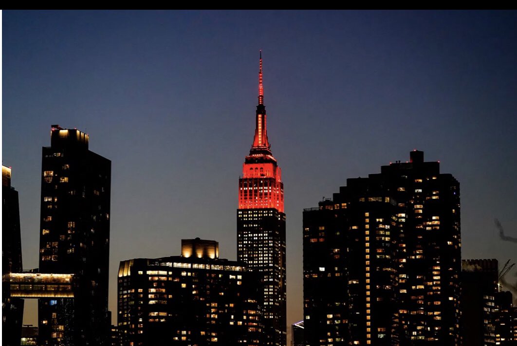 New York City.Lighted up with ‘Heartbeat Red’