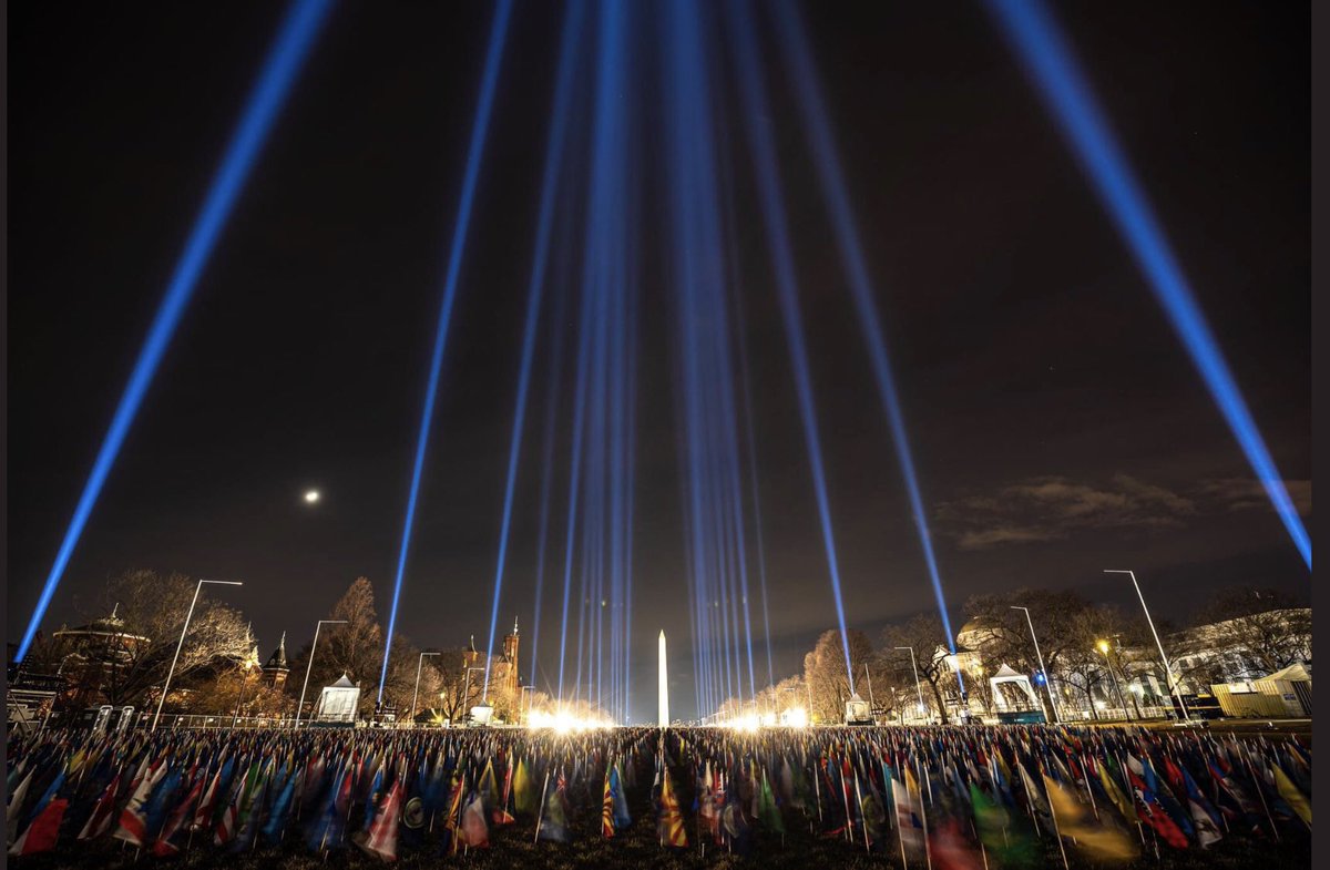 56 Beams of Light.Each representing States and Federal Territories.